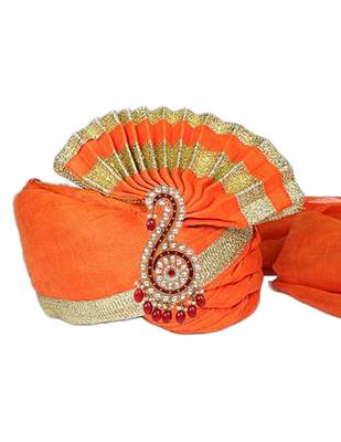 Gold plated traditional stone pearl drop safa kalangi brooch for groom/men/dulha pagadi (sm96m) 3