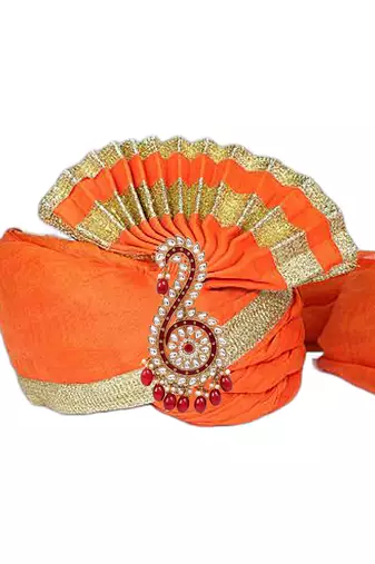 Gold plated traditional stone pearl drop safa kalangi brooch for groom/men/dulha pagadi (sm96m)
