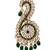 Gold plated traditional stone pearl drop safa kalangi brooch for groom/men/dulha pagadi (sm96g)