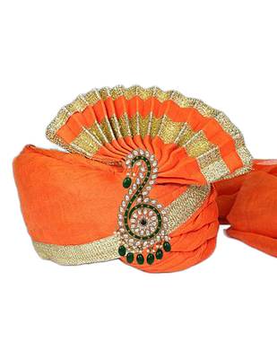 Gold plated traditional stone pearl drop safa kalangi brooch for groom/men/dulha pagadi (sm96g) 3