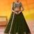 Olive green Georgette Fabric Sequins and Thread Embroidery Semi-Stitched Lehenga set with Blouse and Dupatta