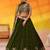 Olive green Georgette Fabric Sequins and Thread Embroidery Semi-Stitched Lehenga set with Blouse and Dupatta