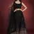 black sequin work velvet wedding lehenga set choli with dupatta