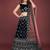 Velvet Navy Blue Zari Embroidered Bridal Lehenga Choli