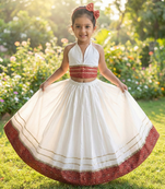 Cambric cotton with ajrakh patch design lehenga choli