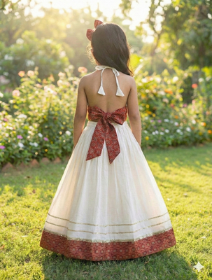 Cambric cotton with ajrakh patch design lehenga choli 2