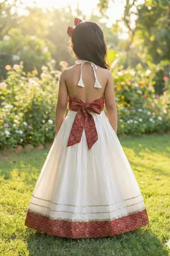 Cambric cotton with ajrakh patch design lehenga choli