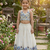 Offwhite flower embroidered work lehenga choli set for kids