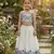 Offwhite flower embroidered work lehenga choli set for kids