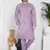 Purple linen cotton kurta for men