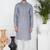 Grey linen cotton kurta for men