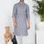Grey linen cotton kurta for men