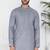 Grey linen cotton kurta for men