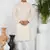 Beige linen cotton kurta for men