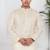 Beige linen cotton kurta for men
