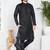 Black linen cotton kurta for men