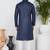 Blue linen cotton kurta for men