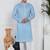 Sky blue linen cotton kurta for men