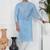Sky blue linen cotton kurta for men