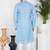 Sky blue linen cotton kurta for men