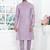 Purple linen cotton kurta for men
