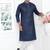 Blue linen cotton kurta for men