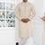Beige linen cotton kurta for men