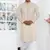 Beige linen cotton kurta for men