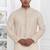 Beige linen cotton kurta for men