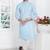 Blue linen cotton kurta for men