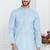 Blue linen cotton kurta for men