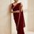 Maroon Color Plain With Sequins And Embroidery Lace Work Velvet Saree