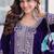 Purple Embroidered velvet salwar suit