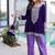 Purple Embroidered velvet salwar suit