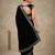 Black Color Plain With Sequins And Embroidery Lace Work Velvet Saree