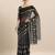 Black Embroidered Cotton Saree With Blouse