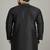 Black embroidered dupion silk kurta