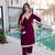 Wine Embroidered velvet salwar suit