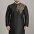 Black embroidered dupion silk kurta