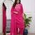 Pink silk blend embroidered partywear salwar kameez