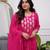 Pink silk blend embroidered partywear salwar kameez