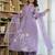 Lavender chanderi silk embroidered ethnic readymade kurta set