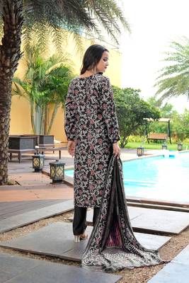 Black cotton silk embroidered ceremonial salwar suit 2