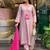Pink silk blend embroidered partywear salwar kameez
