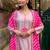 Pink silk blend embroidered partywear salwar kameez