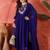 Royal blue silk blend embroidered salwar kameez