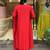 Red silk blend embroidered partywear salwar kameez