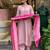 Pink silk blend embroidered partywear salwar kameez