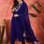 Royal blue silk blend embroidered salwar kameez