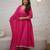Pink silk blend embroidered salwar kameez